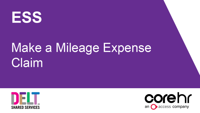 CoreHR ESS Make a Mileage Expense Claim